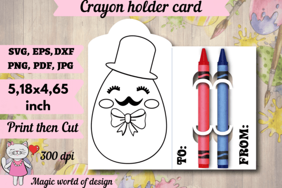 Easter Egg Man Crayon Holder Card SVG Review