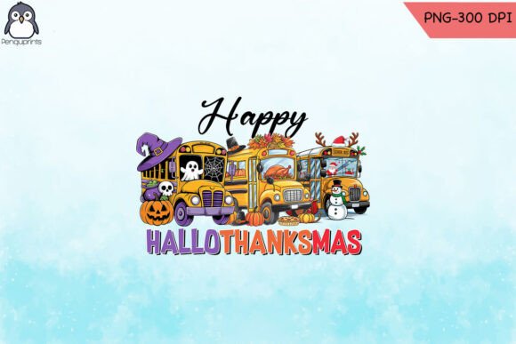 Happy Hallothanksmas School Bus PNG Review