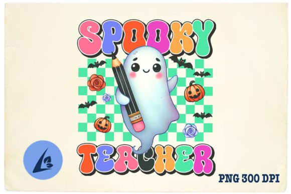 Retro Ghost Halloween Teacher PNG Review