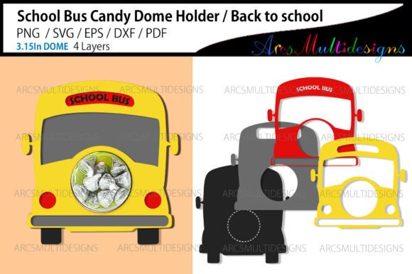 School Bus Candy Dome Holder: A Charming Embroidery Design